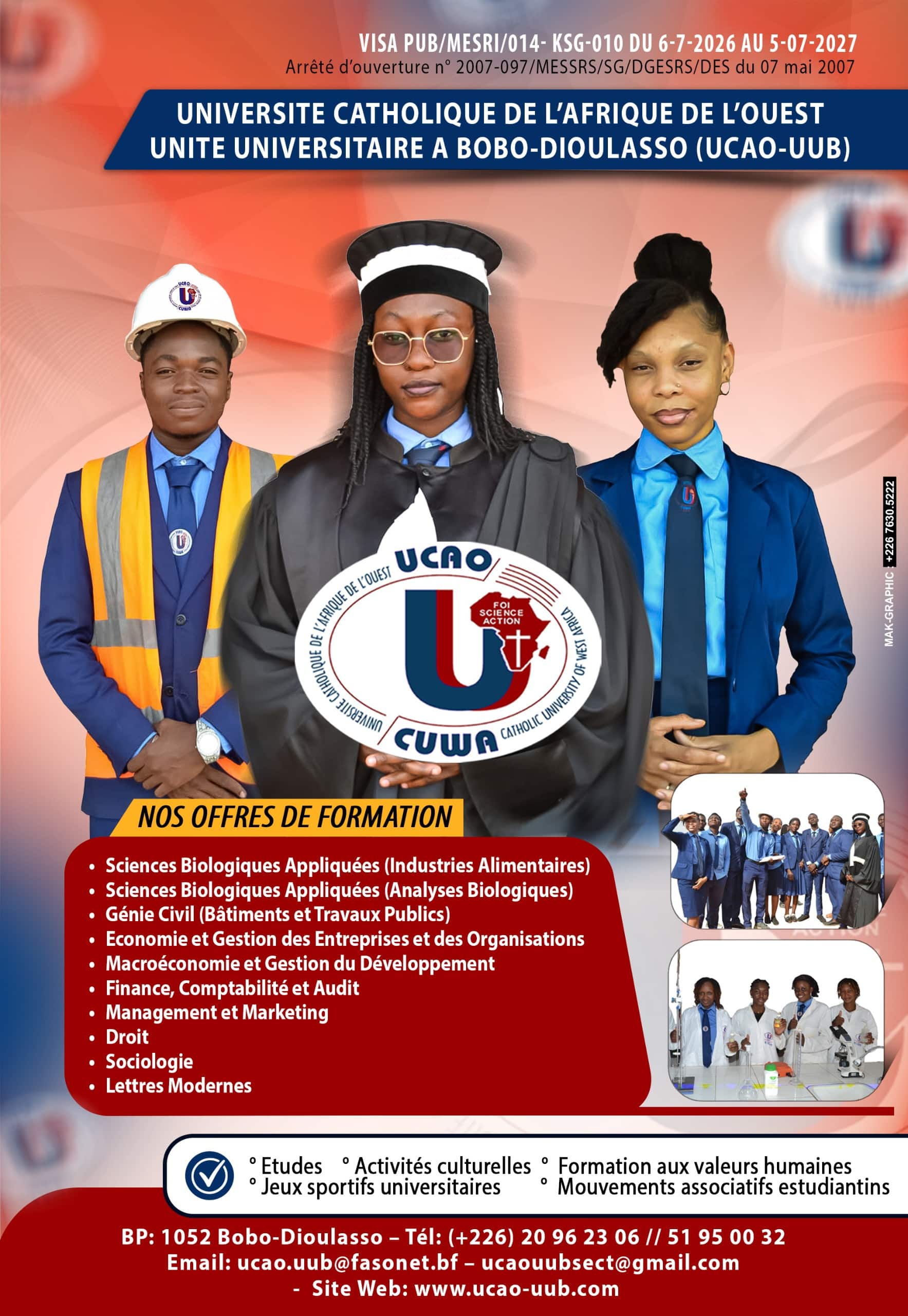 Brochure de présentation de l’UCAO-UUB